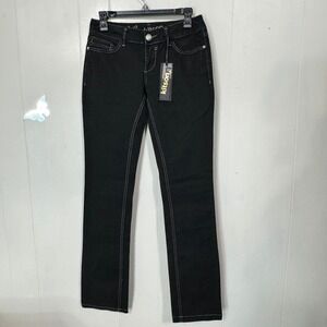 Kitson‎ LA Black Denim Jeans Contrast Stitching Low Rise Women's Size 27 NWT